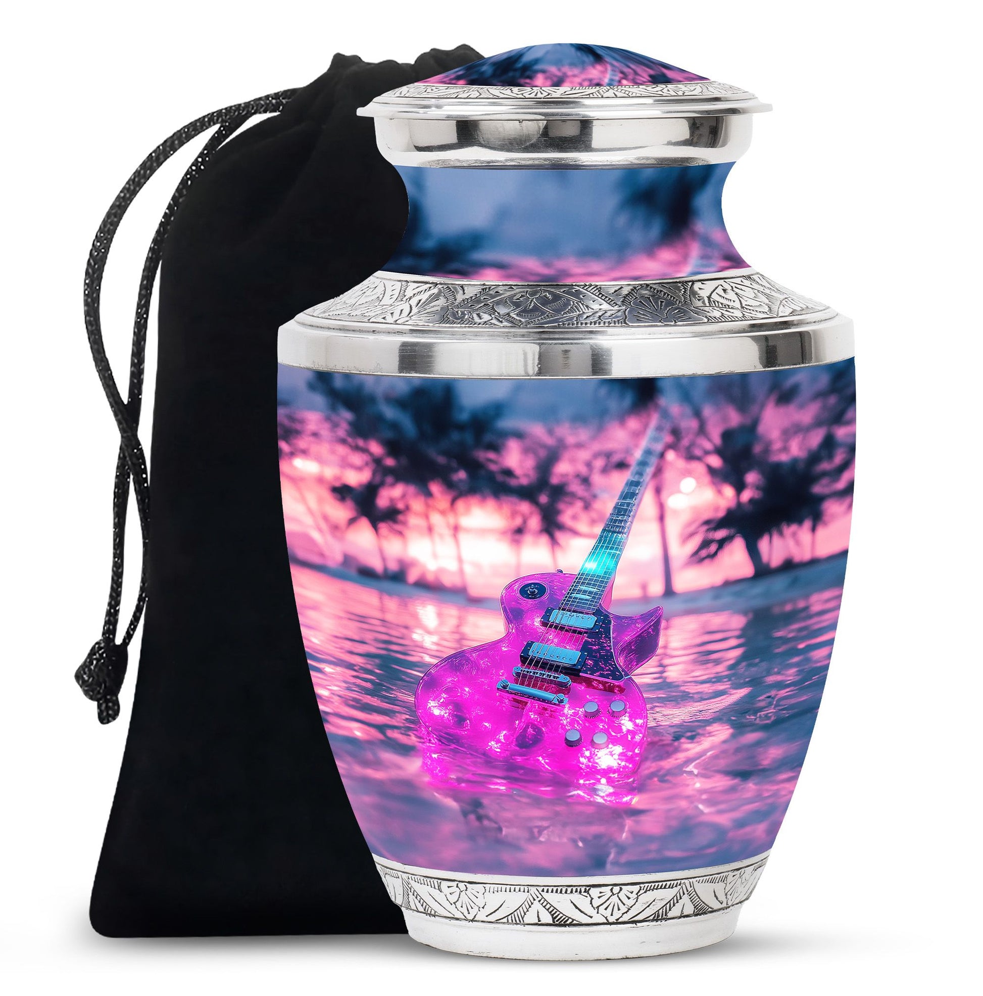 Guitar Theme Large Urn 10 Inch