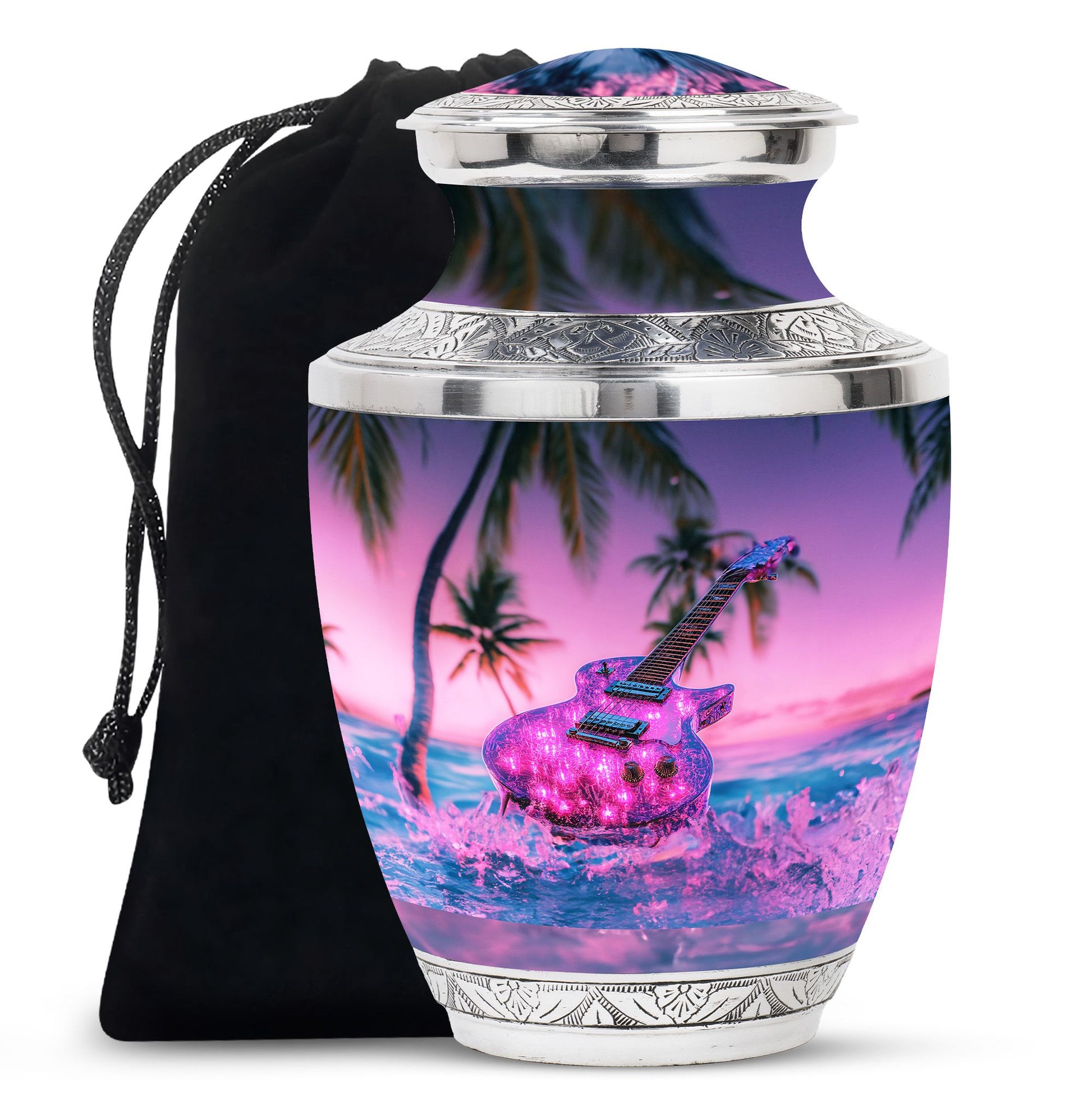 Guitar Theme Large Urn 10 Inch