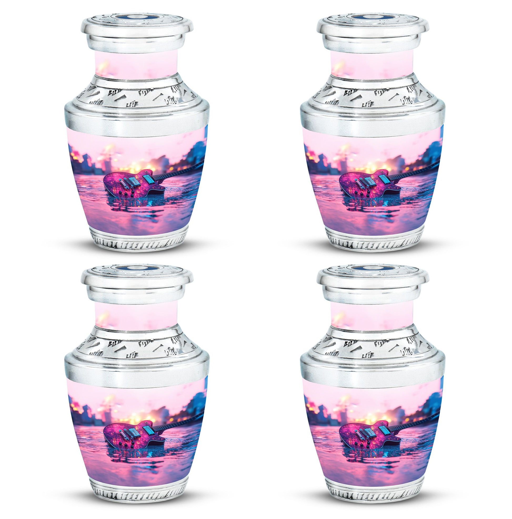 Guitar Theme 3 Inch Keepsake Pack of 4
