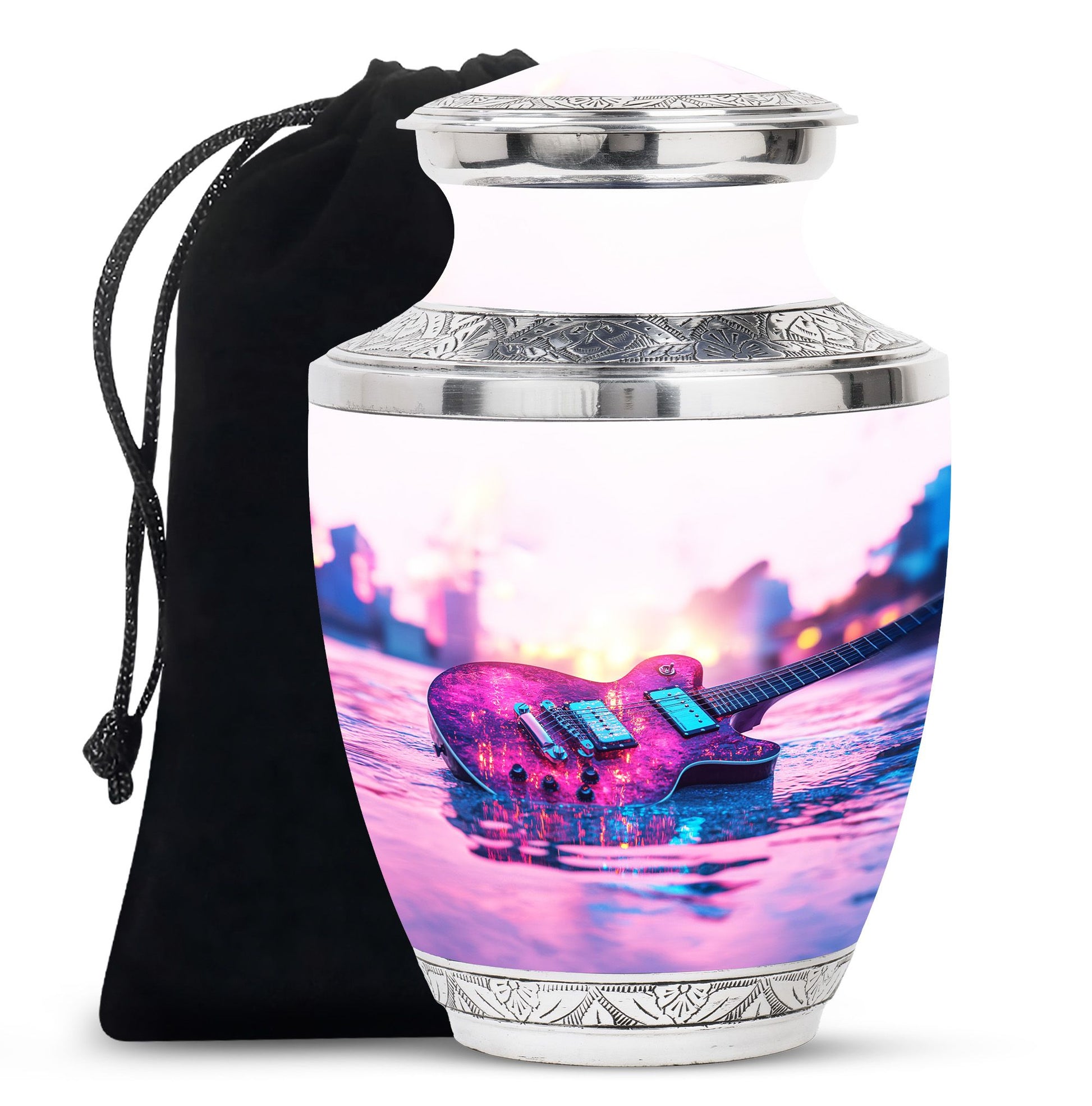Guitar Theme Large Urn 10 Inch