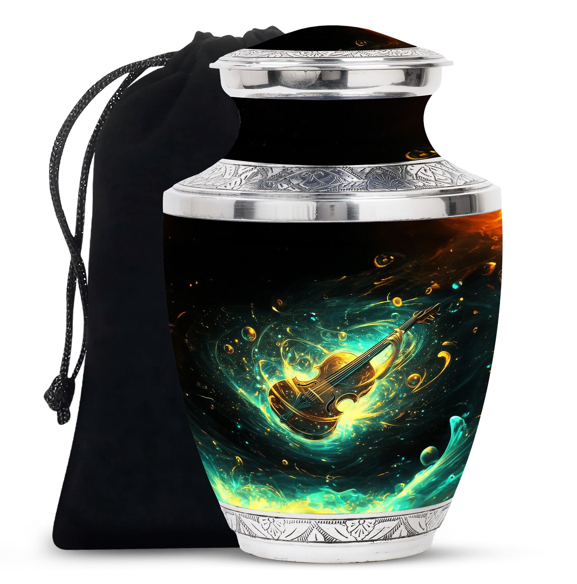 Guitar Theme Large Urn 10 Inch