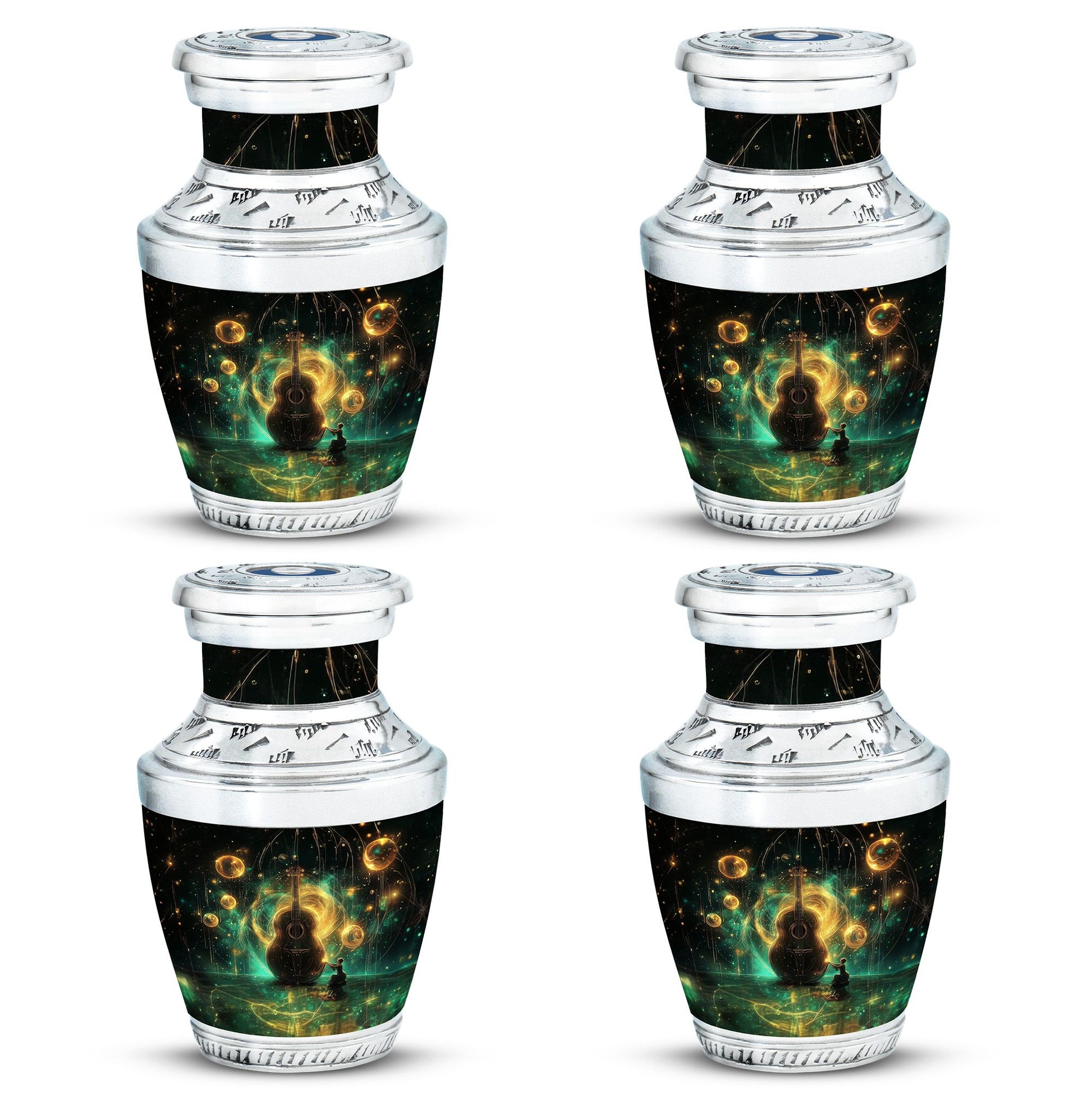 Guitar Theme 3 Inch Keepsake Pack of 4