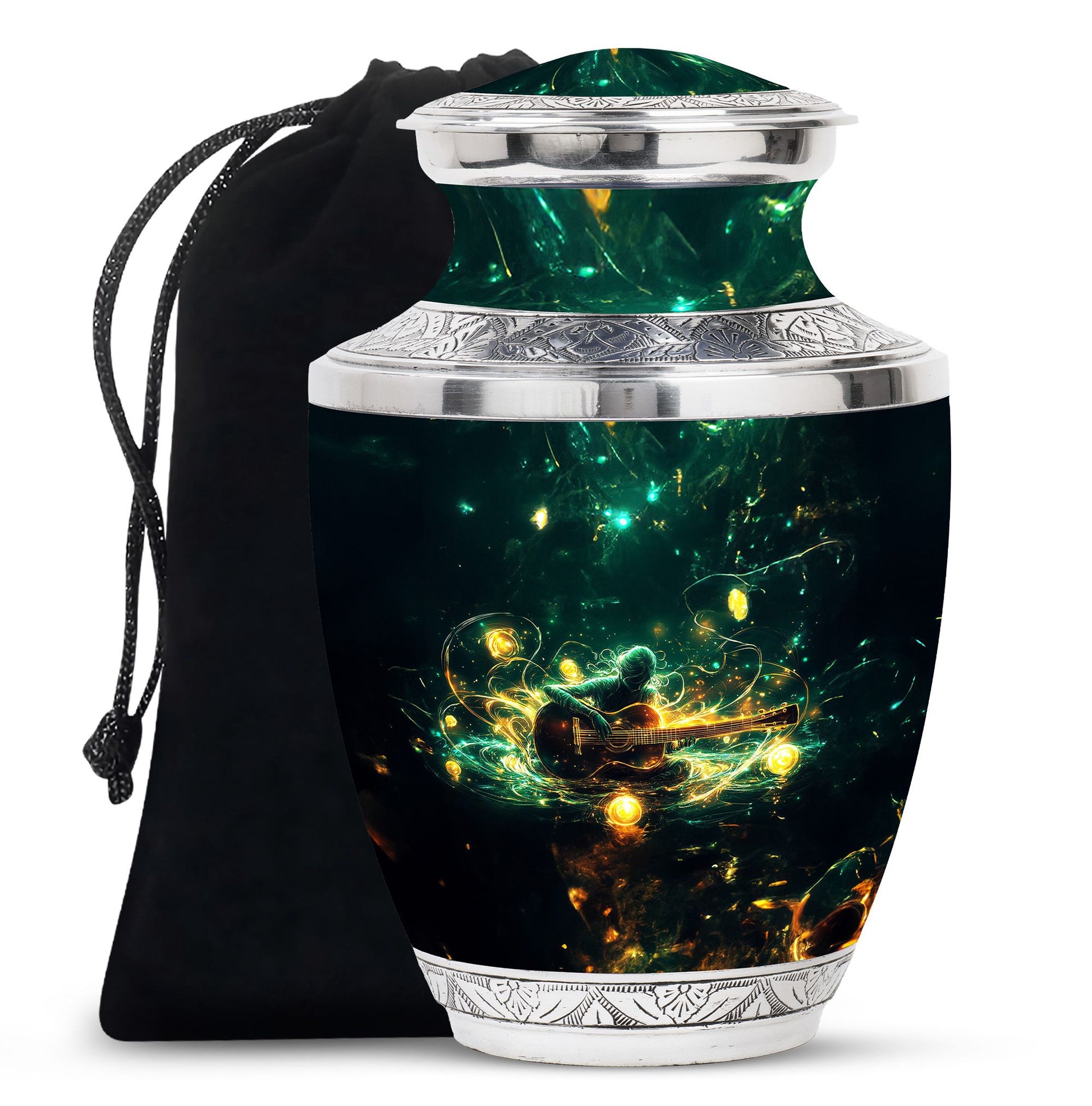 Guitar Theme Large Urn 10 Inch