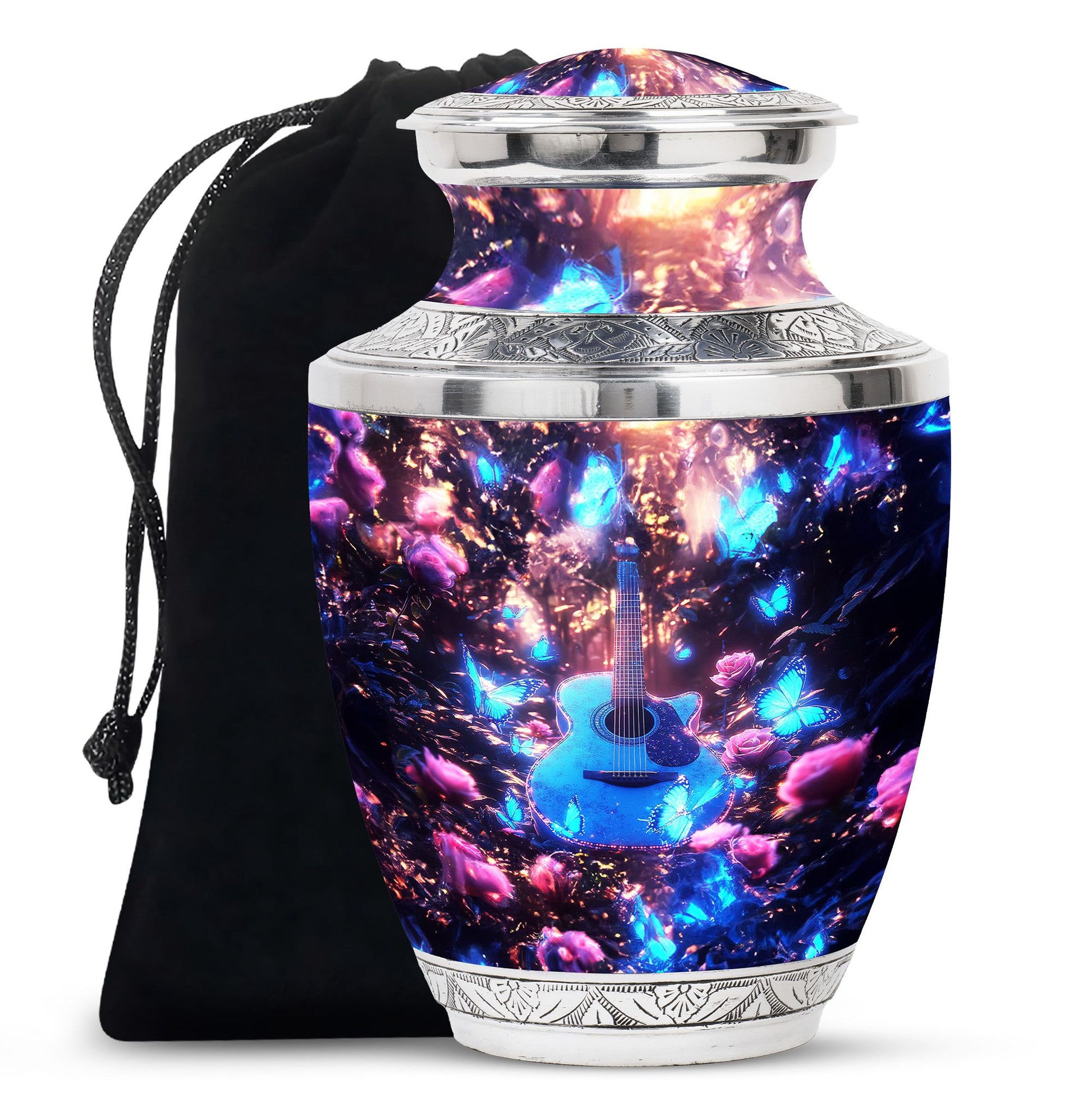 Guitar Theme Large Urn 10 Inch