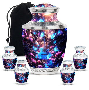 Guitar Theme Large Urn With 4 Keepsake Urn