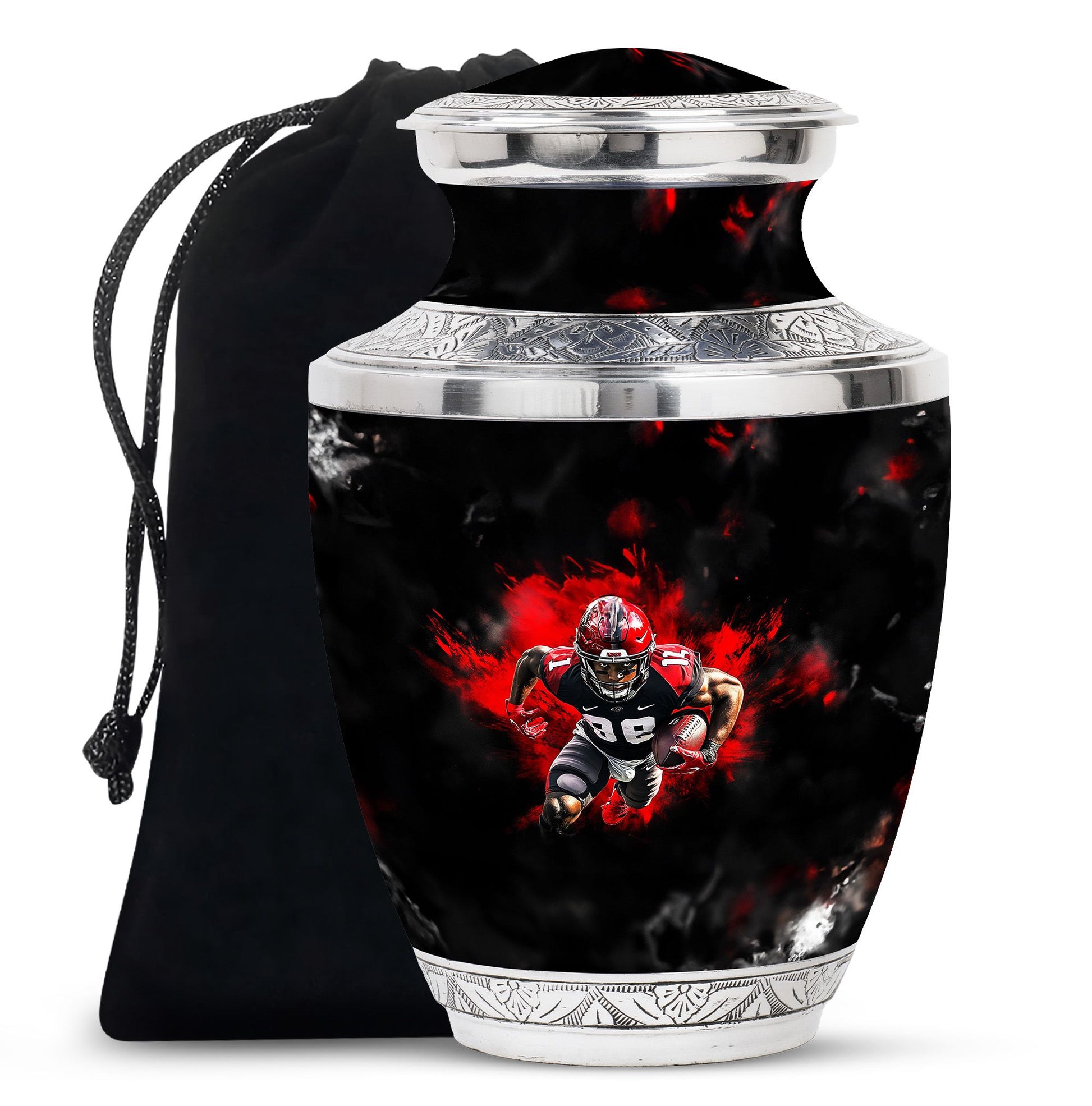 Football Theme Large Urn 10 Inch