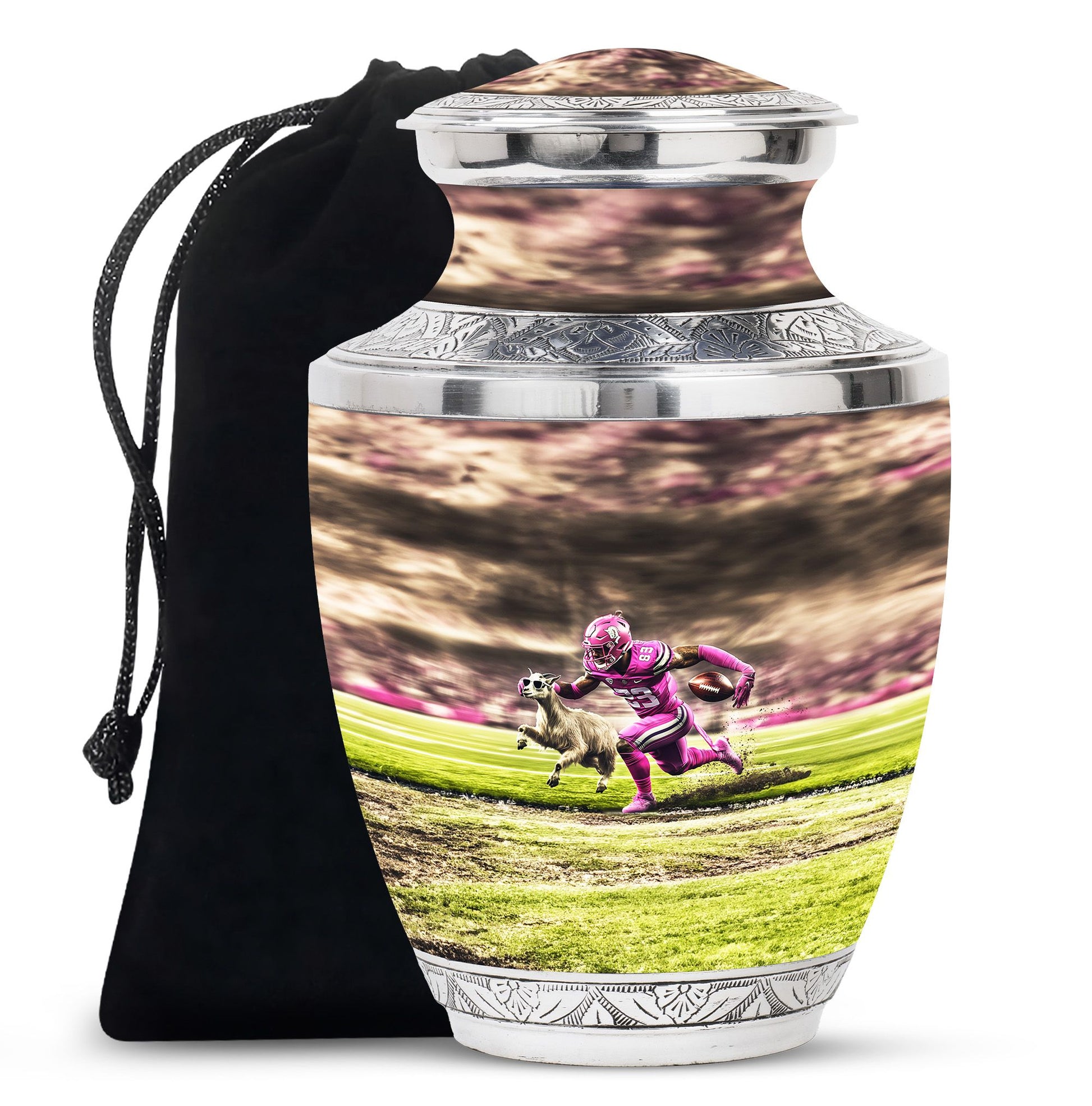 Football Theme Large Urn 10 Inch