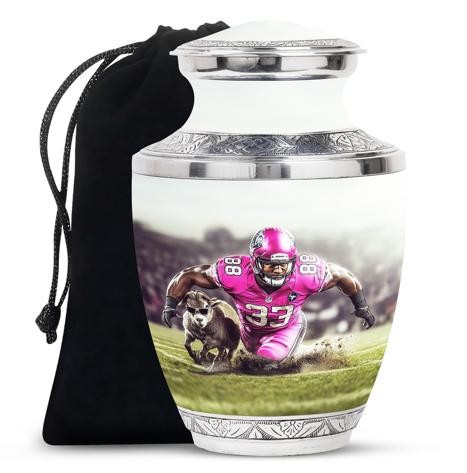 Football Theme Large Urn 10 Inch