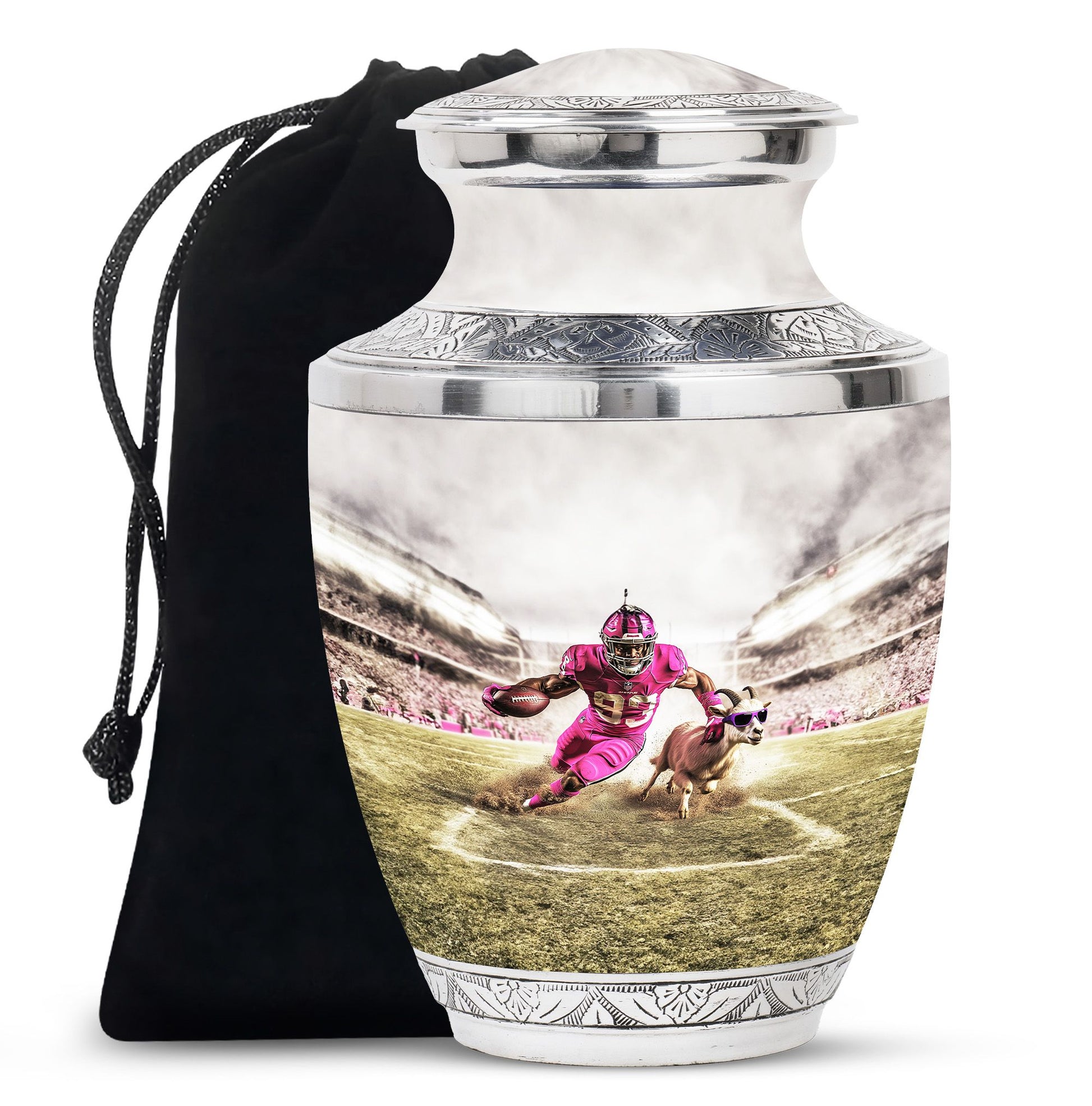 Football Theme Large Urn 10 Inch