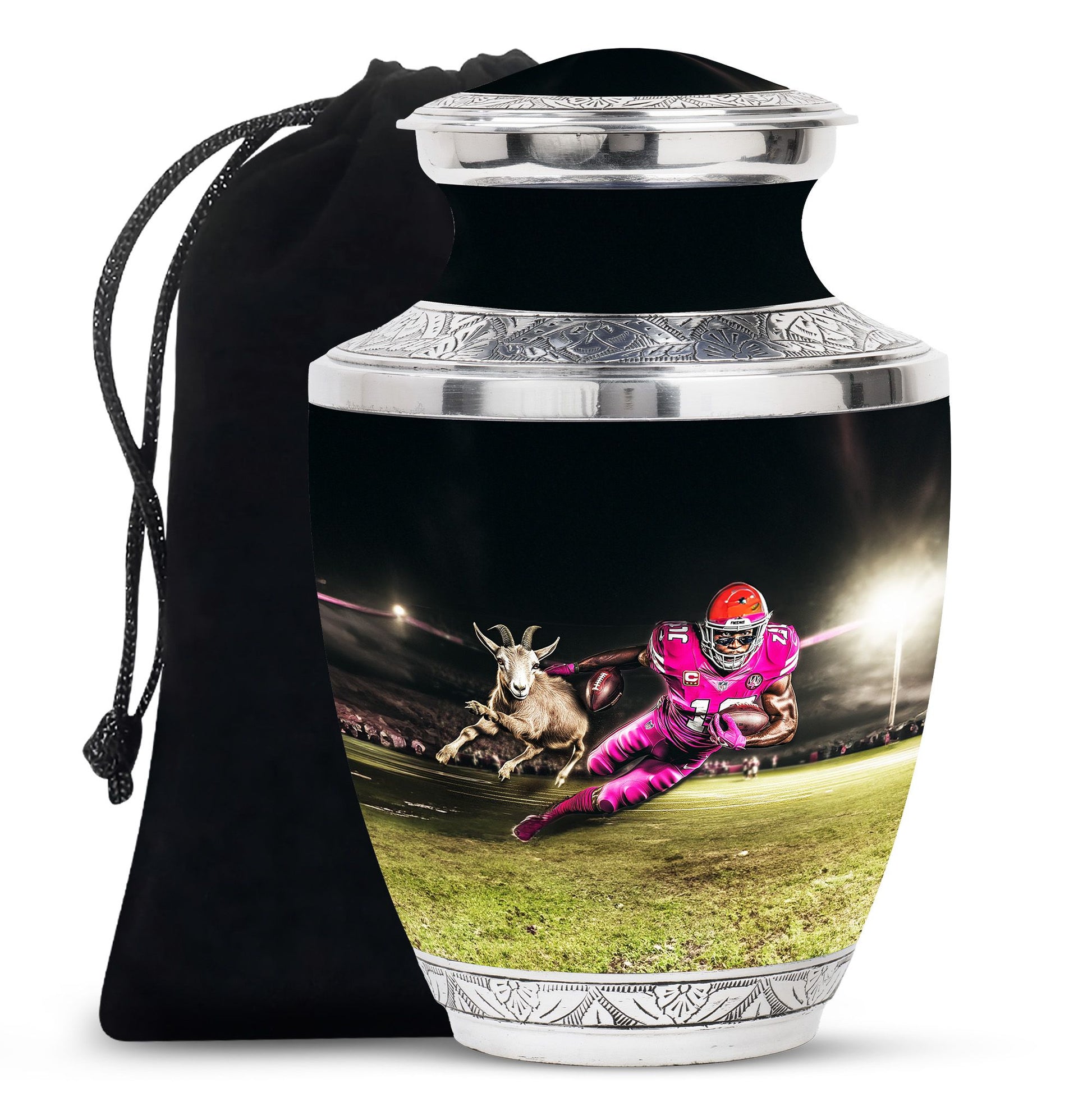 Football Theme Large Urn 10 Inch