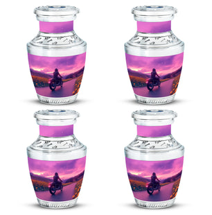 Motorbike Riders Theme 3 Inch Keepsake Pack of 4