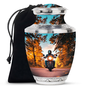 Motorbike Riders Theme Large Urn 10 Inch