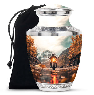 Motorbike Riders Theme Large Urn 10 Inch