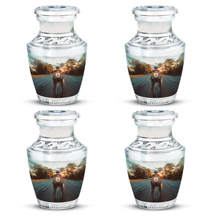 Motorbike Riders Theme 3 Inch Keepsake Pack of 4