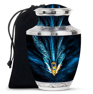 Speed Boat Theme Large Urn 10 Inch