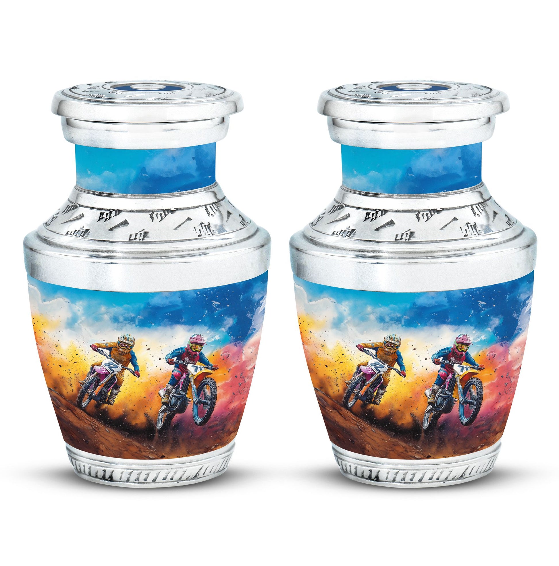 Motorbike Race Theme 3 Inch Keepsake Pack of 2