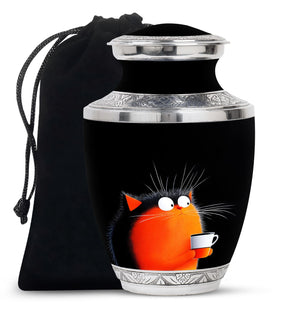 Cat Theme Large Urn 10 Inch