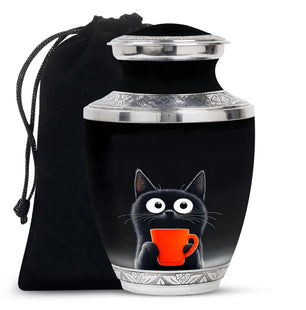 Cat Theme Large Urn 10 Inch