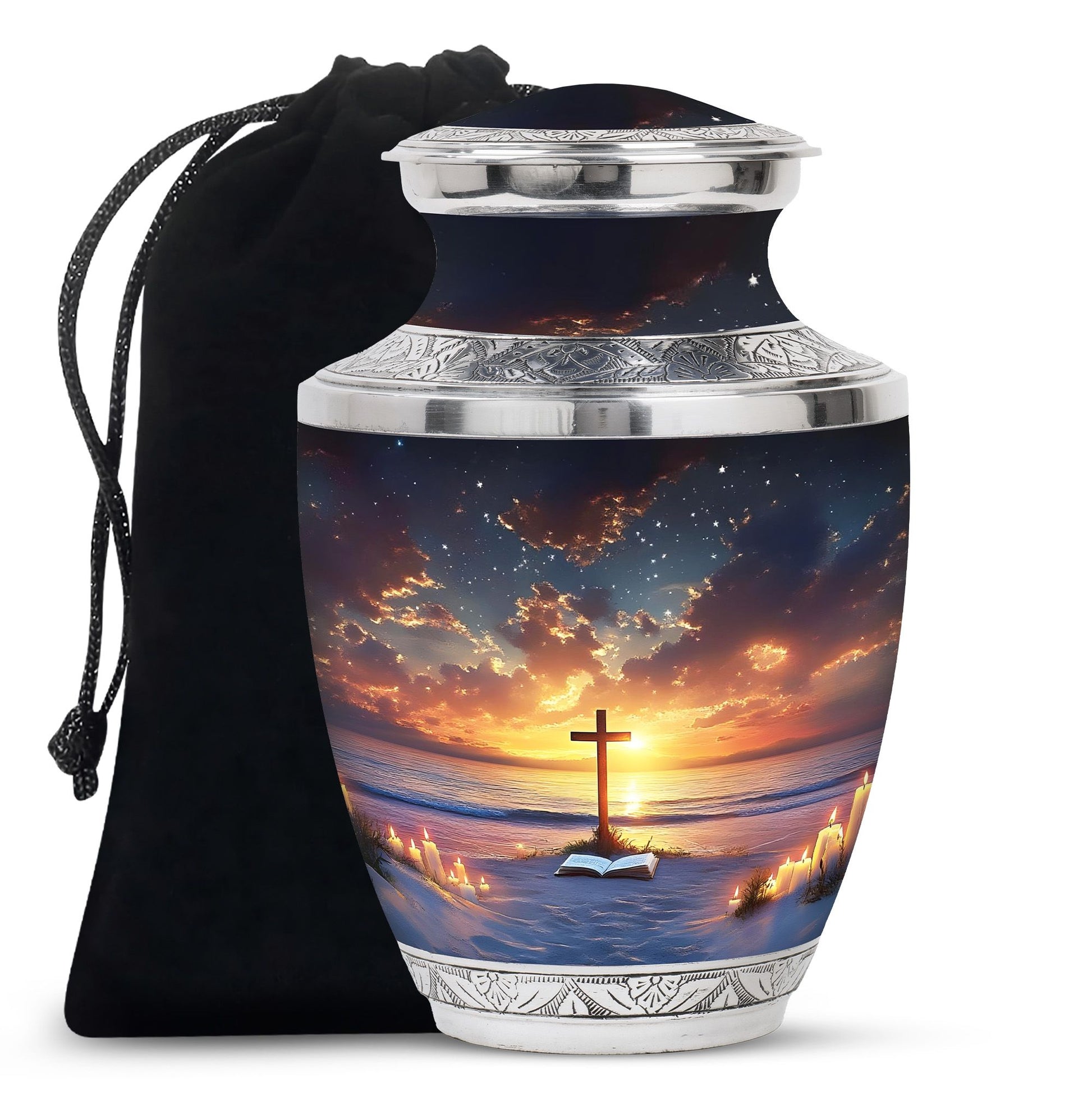 Cross Theme Large Urn 10 Inch