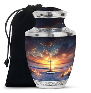 Cross Theme Large Urn 10 Inch