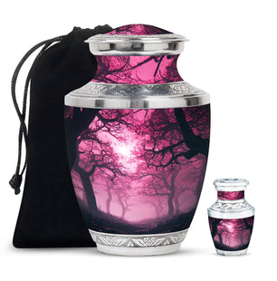 Tree Theme Large Urn With 1 Keepsake Urn